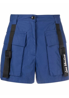 Love Moschino high-waisted cargo shorts - Blue