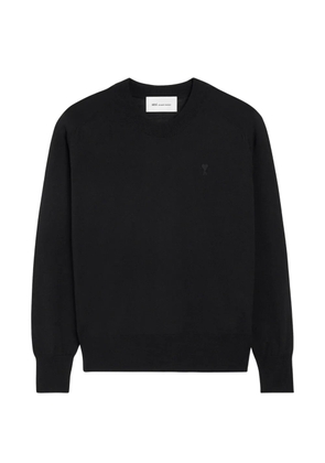 AMI Paris crew-neck logo sweater - Black