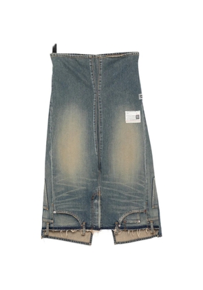 Maison MIHARA YASUHIRO reversed frayed skirt - Blue