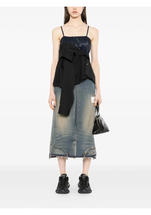 Maison MIHARA YASUHIRO reversed frayed skirt - Blue