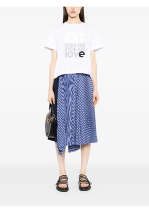 sacai text-print crew neck T-shirt - White