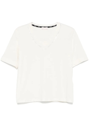 LIU JO crystal-logo T-shirt - White