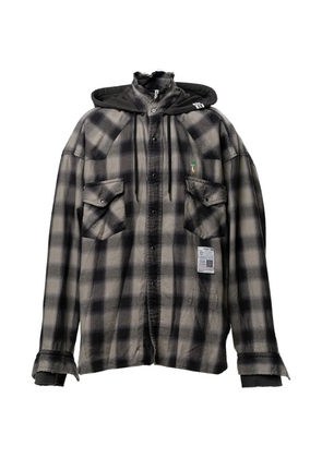 Maison MIHARA YASUHIRO checkered hooded shirt - Black