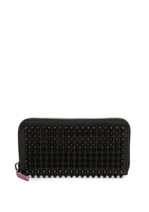 Christian Louboutin Pre-Owned 2015-2025 Spiked Leather Zip Around Wallet long wallets - Black