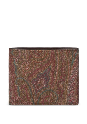 ETRO paisley jacquard bifold wallet - Brown