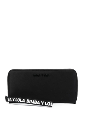 Bimba y Lola logo-strap zip-around wallet - Black
