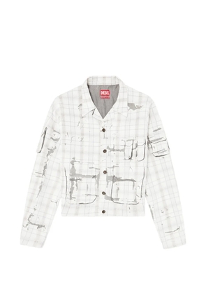 Diesel D-Valen check-pattern shirt jacket - White