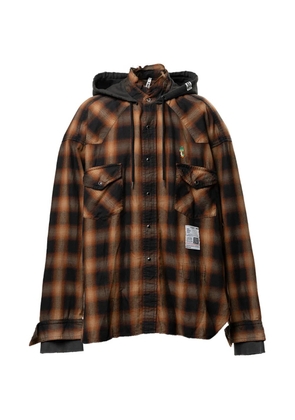 Maison MIHARA YASUHIRO hooded checkered shirt - Black
