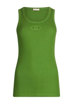 LIU JO logo-embroidered ribbed tank top - Green