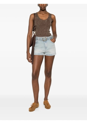 TWINSET belt denim shorts - Blue