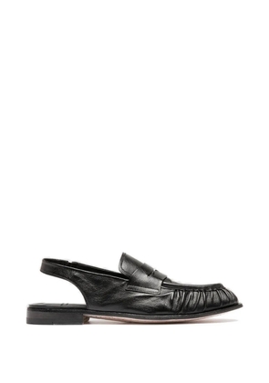 Officine Creative Solitude 102 ruched leather loafers - Black