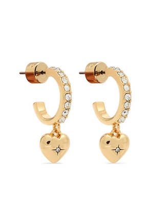 Coach heart crystal-embellished hoop earrings - Gold