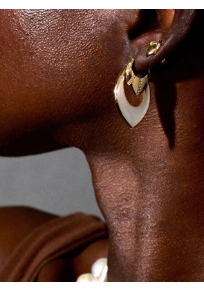 Sorellina pearl inlay hoop earrings - Gold