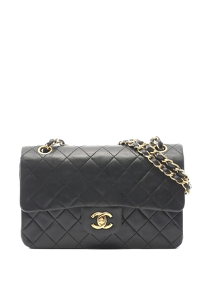 CHANEL Pre-Owned 1989-1991 Double Flap diamond-quilting flap shoulder bag - Black
