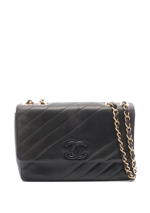 CHANEL Pre-Owned 1994-1996 Bias Stitch chain shoulder bag - Black