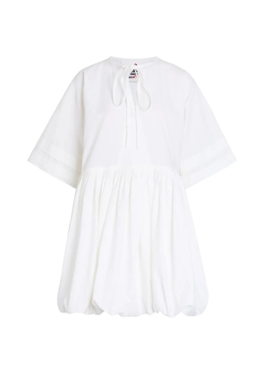 LES VACANCES D'IRINA tie-neck short-sleeves mini dress - White