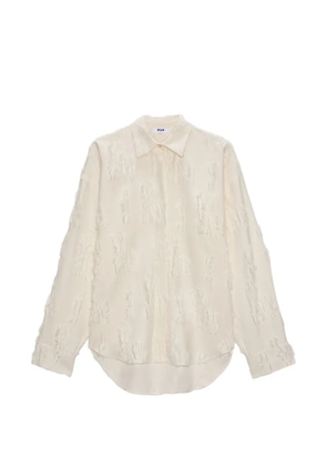 MSGM textured long-sleeve shirt - Neutrals