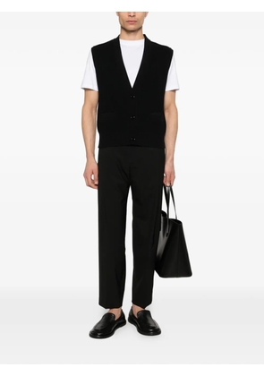 Lardini button V-neck sleeveless cardigan - Black