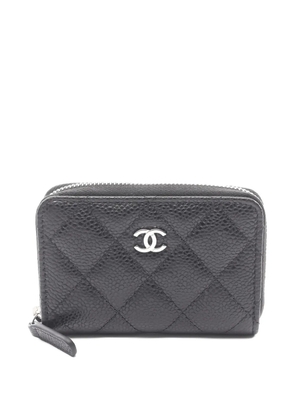 CHANEL Pre-Owned 2021-2022 matelassé caviar-skin coin purse - Black