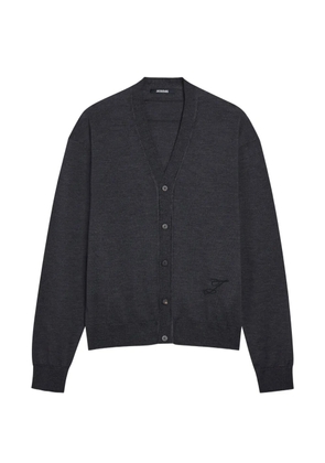 Jacquemus logo-embroidered cardigan - Grey