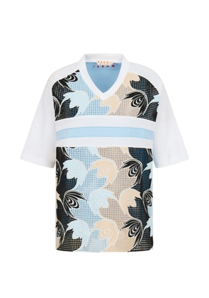 Marni broderie anglaise floral T-shirt - White