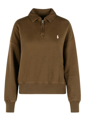 Polo Ralph Lauren classic-collar logo-embroidered polo top - Brown