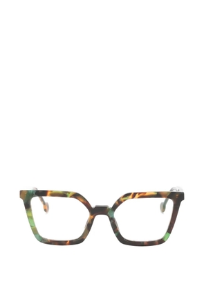 L.A. EYEWORKS Hersh geometric-frame glasses - Brown