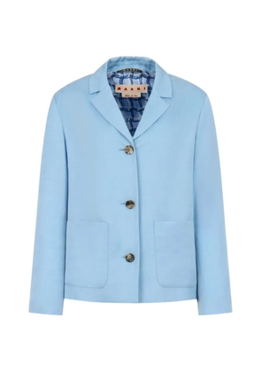 Marni patch-pocket single-breasted jacket - Blue
