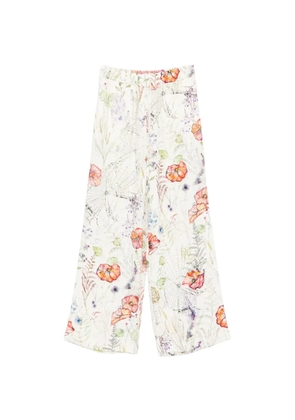 Alexander McQueen floral print trousers - Neutrals