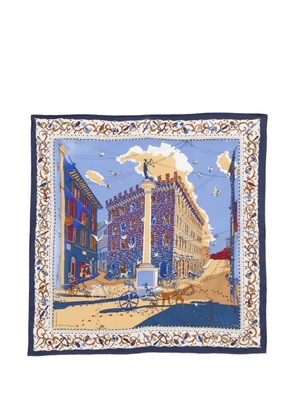 Ferragamo scenic print scarf - Blue