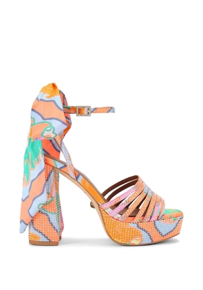 Kurt Geiger London Pierra ankle-tie platform sandals - Orange