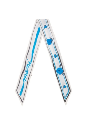 Marni floral striped silk bandeau - White