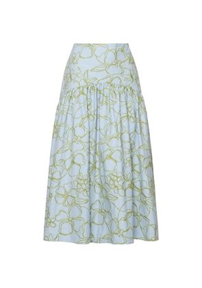 Cinq A Sept Zoanne floral midi skirt - Blue