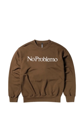 NO PROBLEMO ribbed crew-neck sweater - Brown