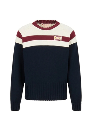 Marni colour-block striped cotton sweatshirt - Blue