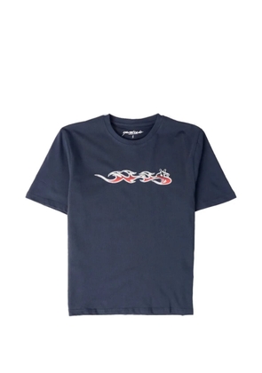 YARDSALE flame-print T-shirt - Blue