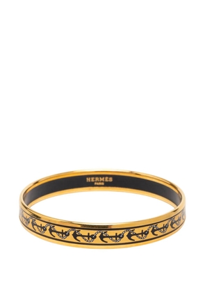 Hermès Pre-Owned 20th Century Narrow Anchor Enamel Bangle 62 costume bracelet - Gold