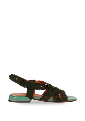 Chie Mihara Tyby braided flat suede sandals - Green