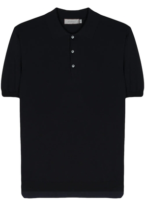 Canali fine-knit cotton polo shirt - Black
