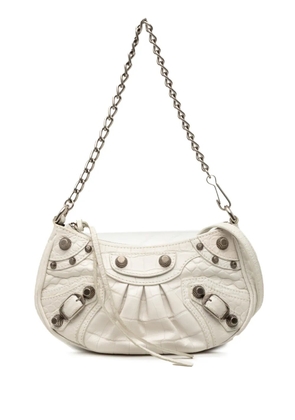 Balenciaga Pre-Owned 2022 Mini Embossed Leather Motocross Le Cagole satchel - White