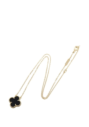 Van Cleef & Arpels Pre-Owned 2022-2023 18K Yellow Gold and Onyx Vintage Alhambra Pendant necklace - Black
