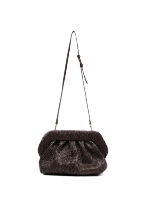 Themoirè Bios gathered leather clutch bag - Brown