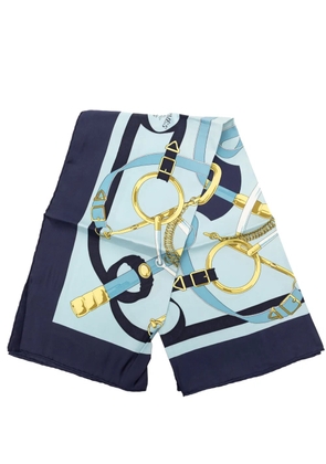 Hermès Pre-Owned 20th Century Eperon D Or Silk Scarf 90 scarves - Blue