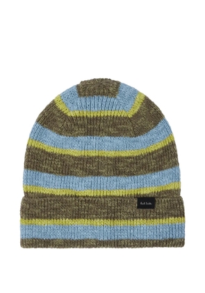 Paul Smith striped knitted beanie hat - Green