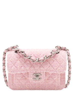 CHANEL Pre-Owned 2021-2025 Mini Quilted Tweed Double You Flap satchel - Pink