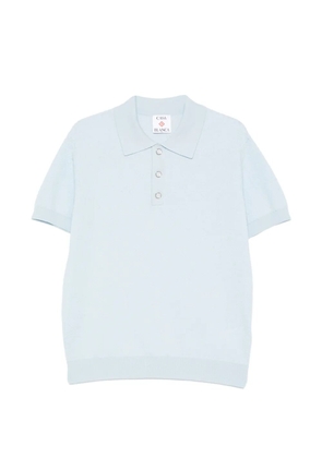 Casablanca pointelle monogram polo - Blue