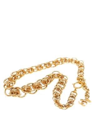 CHANEL Pre-Owned 1970-1980 CC Gold Plated Round Chain Necklace costume necklace
