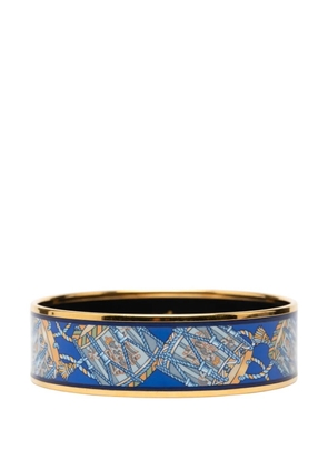 Hermès Pre-Owned 20th Century Wide Les Tambours Enamel Bangle 65 costume bracelet - Blue