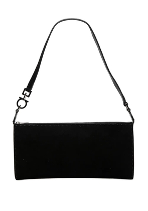 Ferragamo Pre-Owned 2020-2025 Suede Gancini shoulder bag - Black