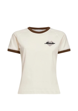 Moncler ribbed-heart print T-shirt - Neutrals